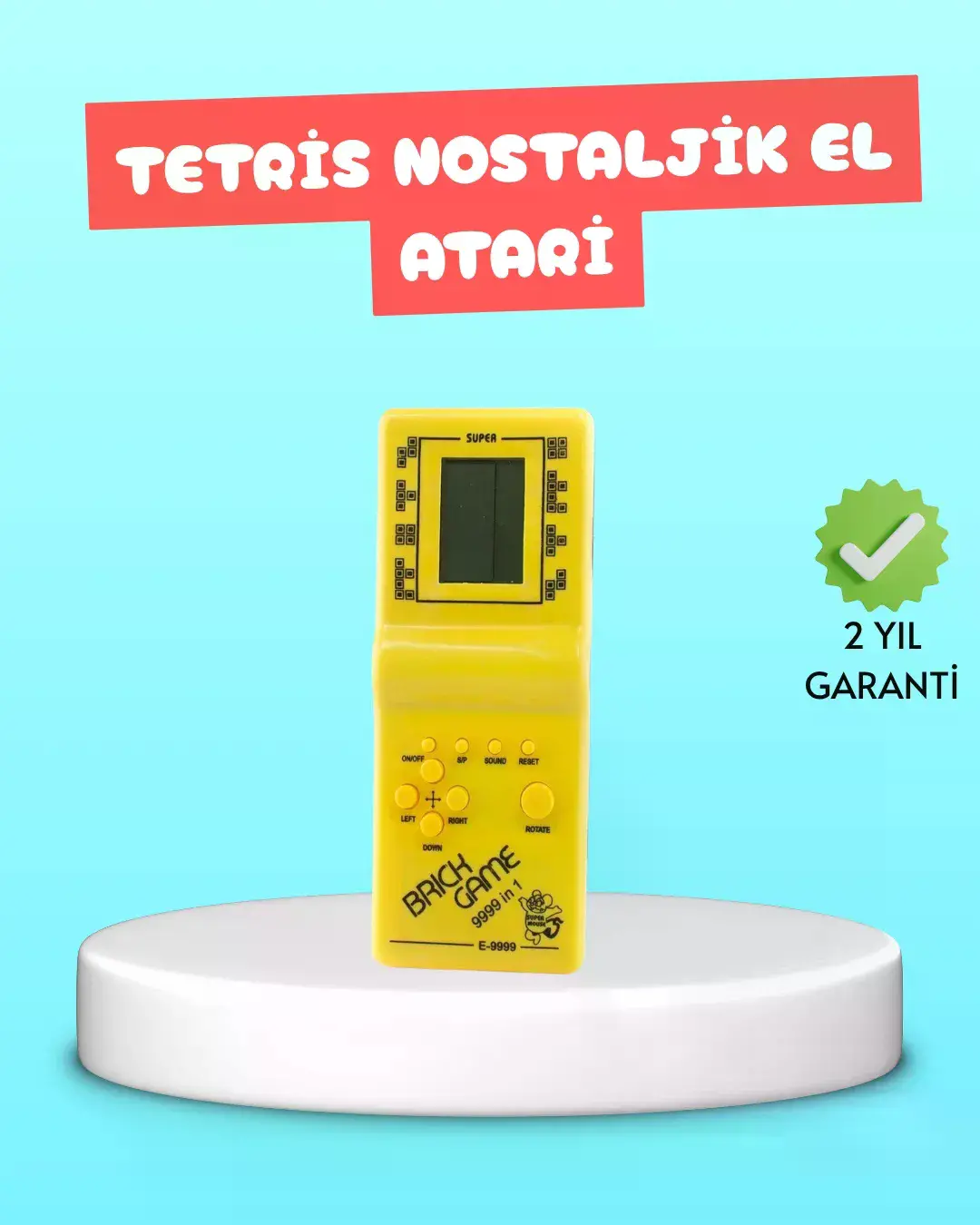 Taşınabilir El Aterisi Gameboy – Klasik Tetris Oyunu, Pil ile Çalışan Mini El Konsolu
