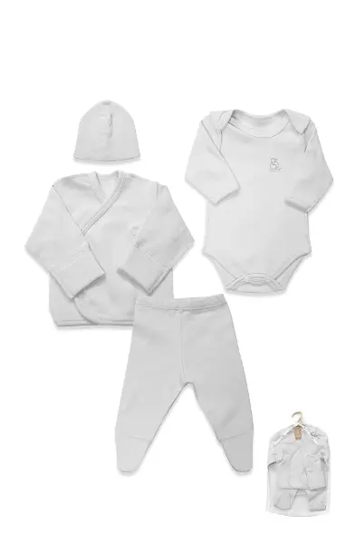 Bistyle 4Lü Prematüre Hastane Çıkışı Hello Family 23101 Beyaz