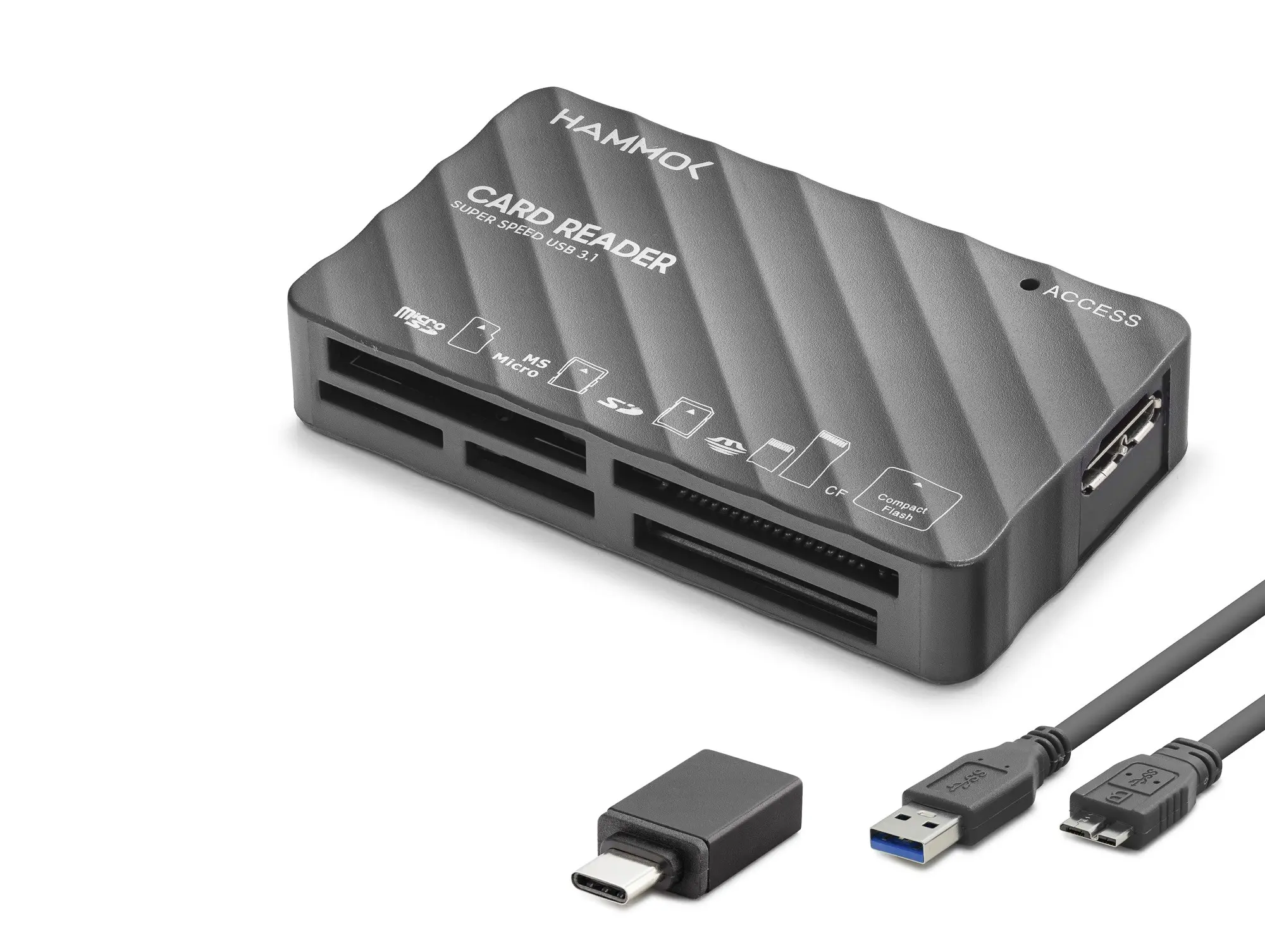 Usb Type-c 3.1 Gen1 All İn One Kart Okuyucu Cf Sd Microsd Ms Xd 5 Gbps Siyah HDX7064