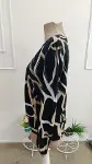 Kadın Uzun Kollu Yuvarlak V Yakalı Leopar Desenli Süprem Bluz-7