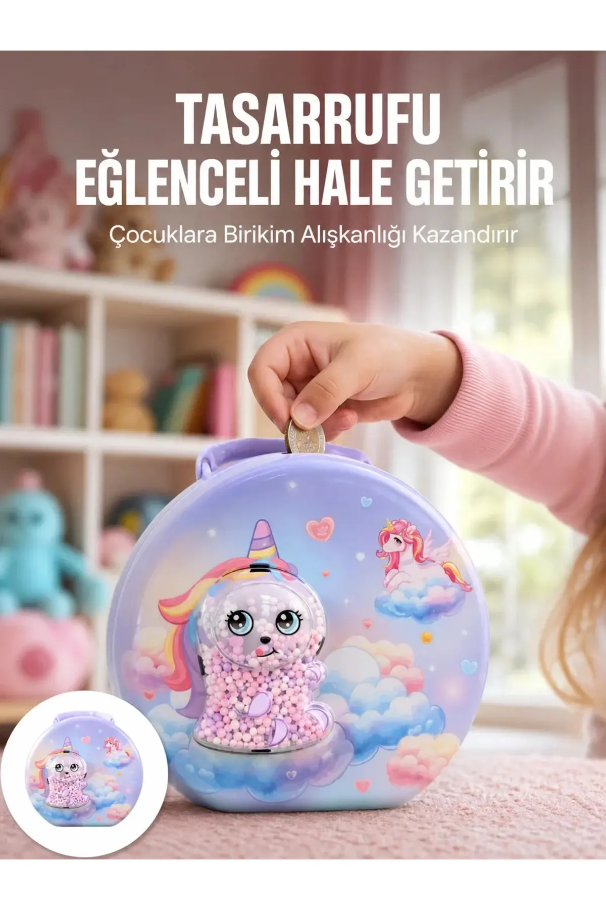 Eğitici Şifreli Çocuk Para Kasası Dayanıklı Metal