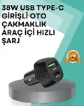 Çift Cihaz Destekli 38W Güçlü Çakmaklık Araç Şarj Cihazı-1