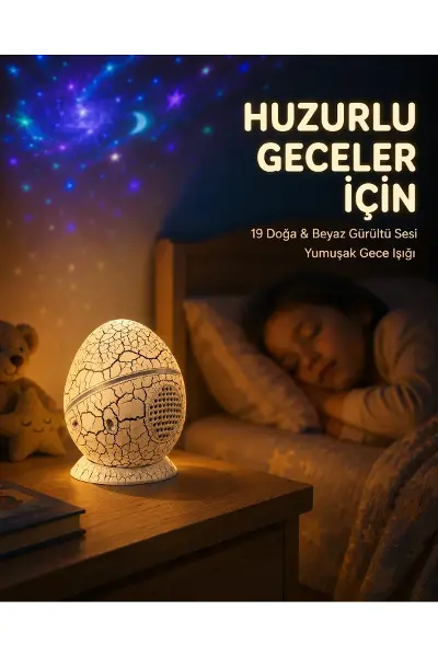 14 Renkli Nebula Yıldız Projektör + Müzik + Gürültü Cihazı + Zamanlayıcılı