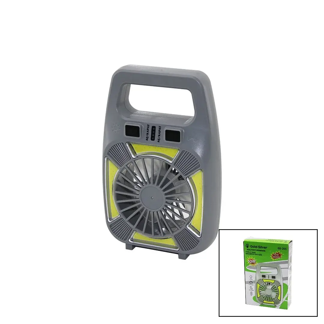 2İN1=MİNİ Fan - Fener Usb Şarj 2 Kademe Hız LAMBA=4 Fonksiyon - 10W Su Geçirmez Taşıma Kulp Mini Van