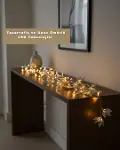 Pilli Gümüş Yaprak LED Işık Ev İçi ve Yılbaşı Dekor Aydınlatması-4