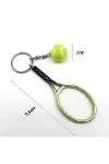 Gerçekçi Tenis Raketi Tasarımlı Şık Anahtarlık Kolye Çanta Süsü Tennis Keychain-4