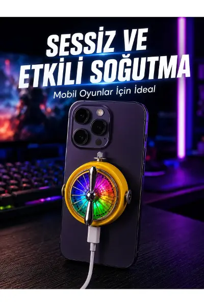 Manyetik Telefon Soğutucu RGB Fanlı Mobil Oyun Soğutucusu