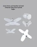 Katlanabilir 4 Kollu LED Ampül 60 Watt 6000 Lumen Beyaz Işık-4