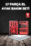 17 Parça Manikür Seti Taşınabilir Özel Çantalı El ve Ayak Bakımı Tırnak Batığı Tezleme-2