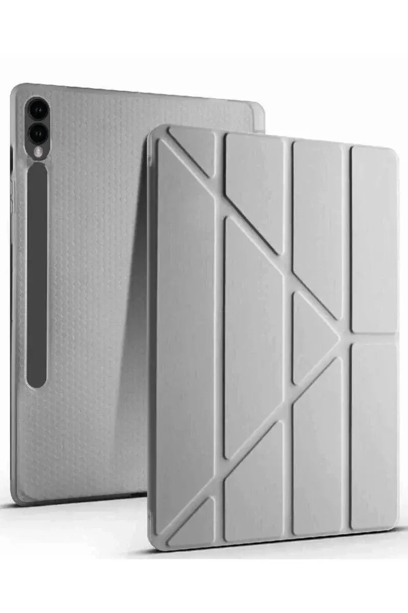 Samsung Galaxy X510 Tab S9 FE 11 Kılıf Kalemlikli Mars Tablet Kılıfı - Koyu Gri