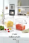 2’li Multibox Erzak Saklama Kabı & Saklama Kutusu 6 Lt Şeffaf-1