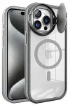 Apple iPhone 15 Pro Max Kılıf Teleskop Lens Magsafe Silikon Kapak - Titan Gri-2