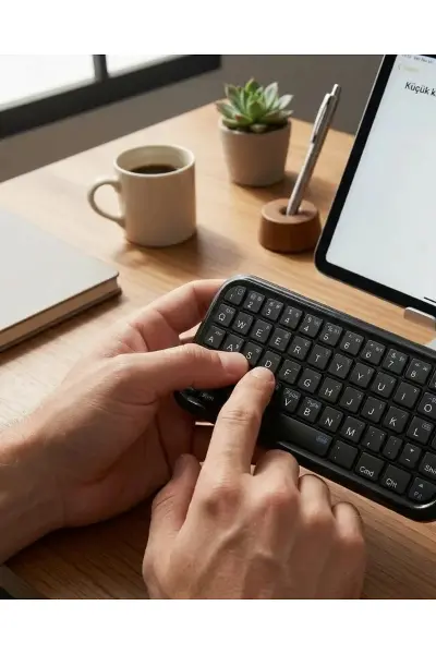 Taşınabilir Mini Bluetooth Klavye Şarjlı Kablosuz Klavye