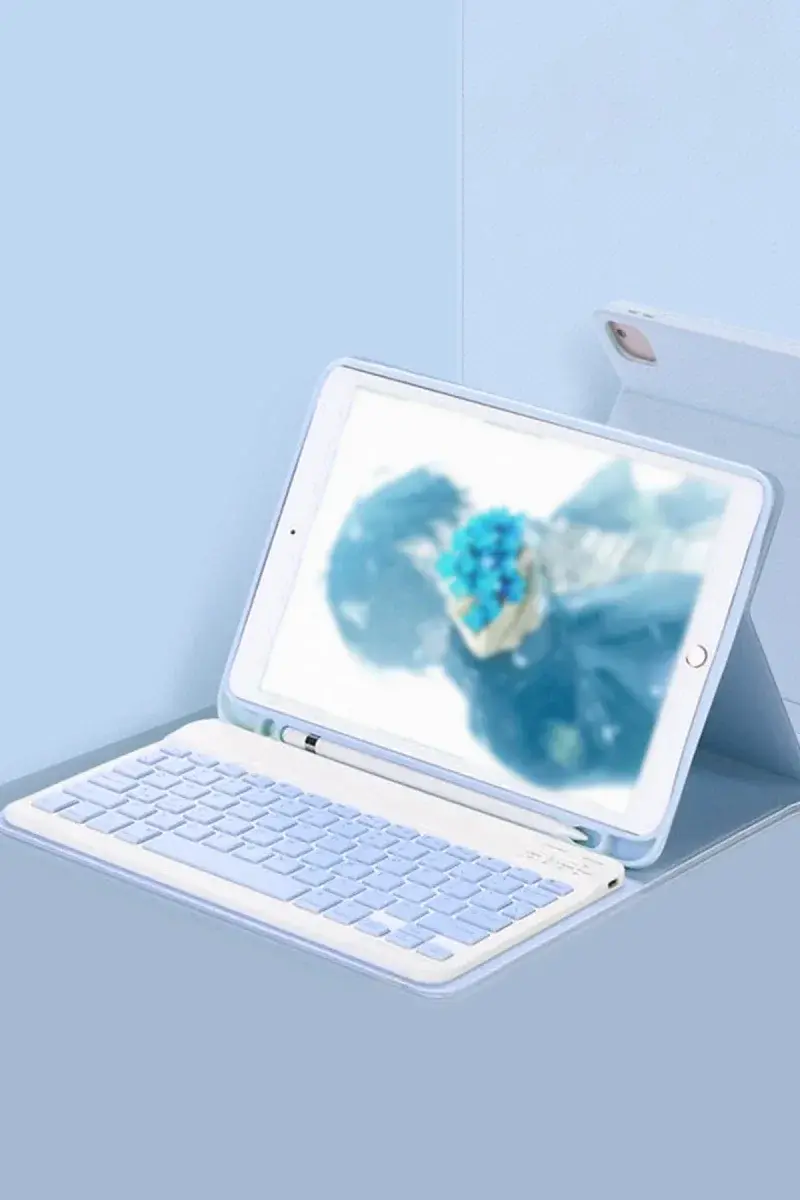 Apple iPad Pro 11 (2022) Kılıf KC01 Smart Klavyeli Tablet Kılıfı - Mavi