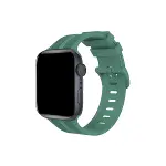 Apple Watch 38mm Kr408 Çizgili Silikon Kordon - Yeşil-1
