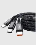 3’ü 1 Arada Hızlı Şarj Kablosu iOS Android Type-C Uyumlu ve Dayanıklı-2