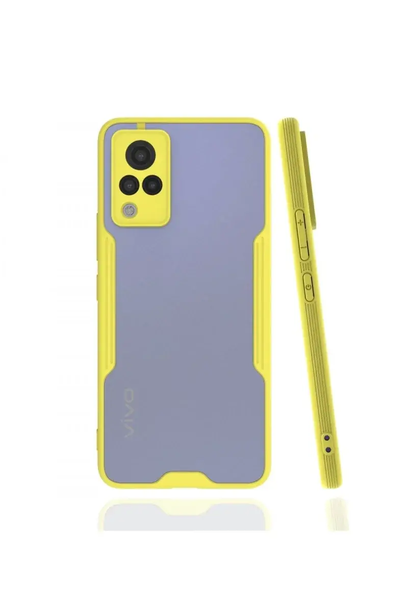Vivo V21 Kılıf Platin Silikon - Sarı