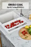 Lavoba İçi Sürgülü Açılır Kapanır Sebze Meyve Süzgeci Beyaz (Açık 38,5 Cm Kapalı 34,50 Cm )-1