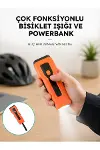 5000 mAh Bataryalı Bisiklet Farı COB Çakar Çok Fonksiyonlu Yeni Nesil-1