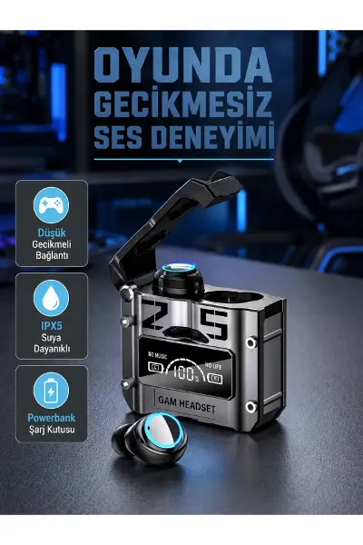 Powerbank Özellikli Bluetooth Kulaklık – Ergonok, Suya Dayanıklı