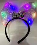 LED Işıklı Love Yazılı Mor Fiyonk Taç – Kız Çocuk Parti Tacı-3
