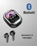Akıllı Ekranlı Bluetooth 5.4 Kablosuz Kulaklık – Dokunmatik ve Şarj Kutulu-4
