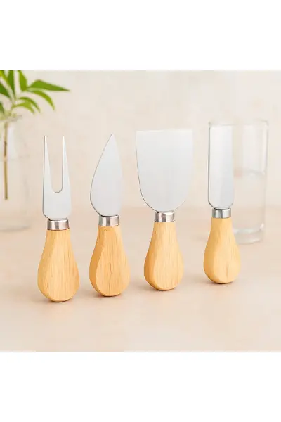 Bambu Saplı 4'lü Peynir Bıçak Seti