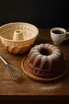 Silikon Kek Kalıbı Büyük Krem Renk Yuvarlak 24 cm-2