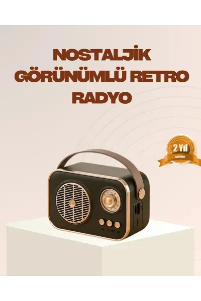 Retro Bluetooth Radyo – Nostaljik Tasarım, TF Kart ve USB Destekli