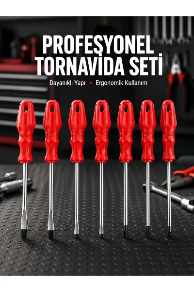 Profesyonel ve Günlük Kullanıma Uygun 7li Tornavida Seti