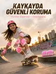 Pembe Çocuk Koruyucu Dizlik Dirseklik ve El Bilek Koruyucu-1