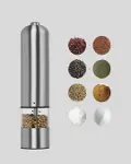 Modern Otomatik Baharat Öğütücü Seti – Pilli, Paslanmaz Çelik, LED Aydınlatmalı-2