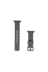Apple Watch 38mm Kr408 Çizgili Silikon Kordon - Koyu Gri-2