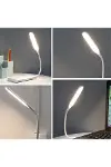 USB Girişli 14 Ledli 3 Kademeli Dokunmatik Masa/Kitap Okuma Lambası Ledi Beyaz-5