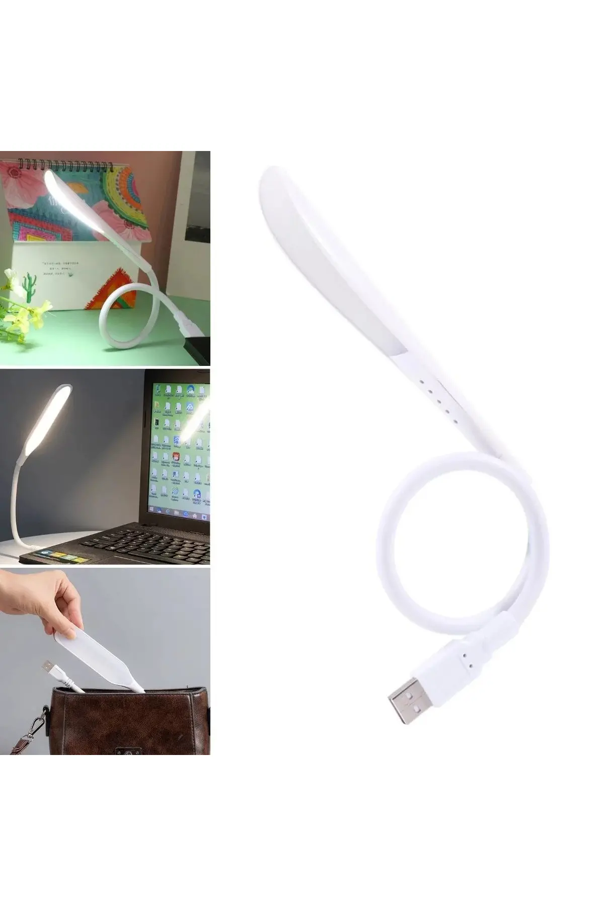 USB Girişli 14 Ledli 3 Kademeli Dokunmatik Masa/Kitap Okuma Lambası Ledi Beyaz