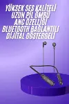 100 Saat Kablolu Boyun Askılı Dijital Göstergeli Bluetooth Kulaklığı-2