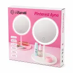 Yuvarlak 3 Kademe Dokunmatik Led Makyaj Aynası Beyaz-sarı-günışığı-6