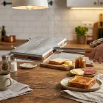 Nur Işıklar İçi Teflon El Tost Makinesi-4