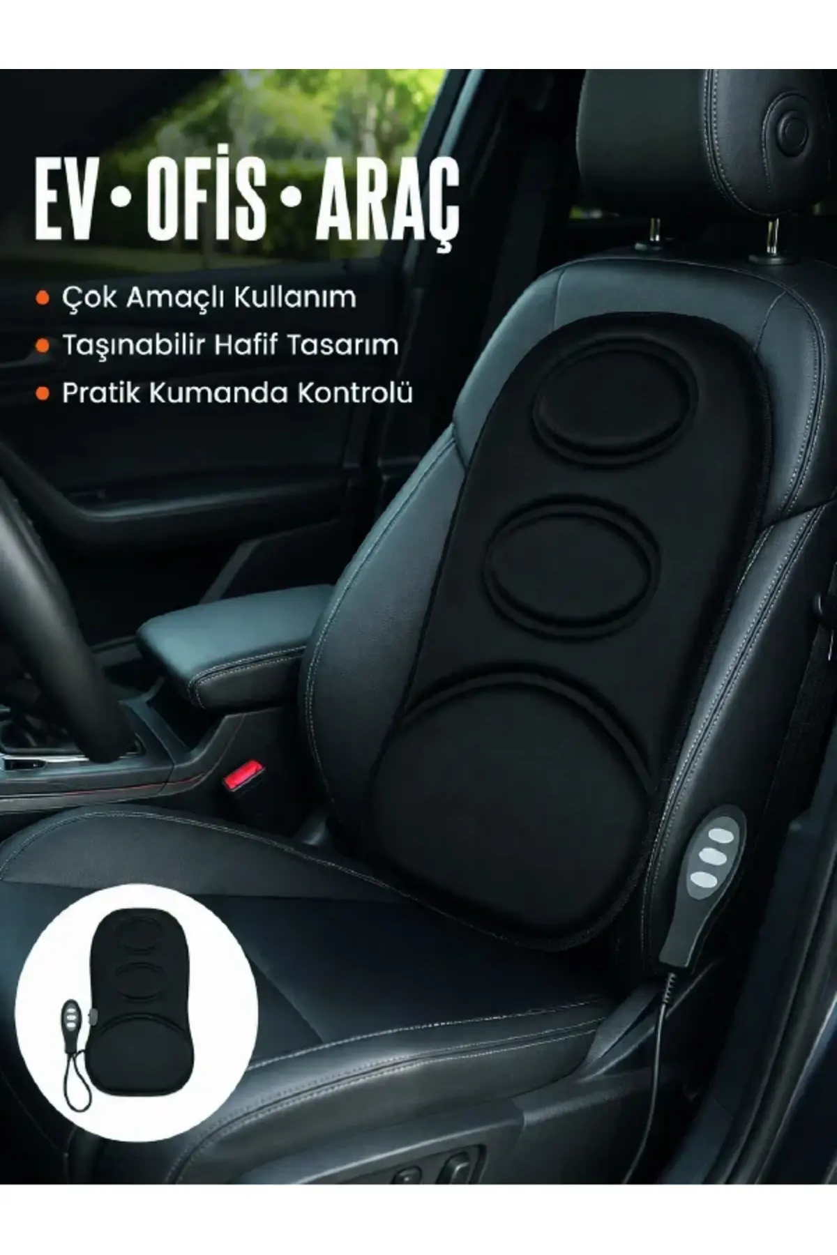 Sırt ve Bel Masaj nderi Motorlu, Kademeli Şiddet Ayarlı Masaj Koltuğu Pedi