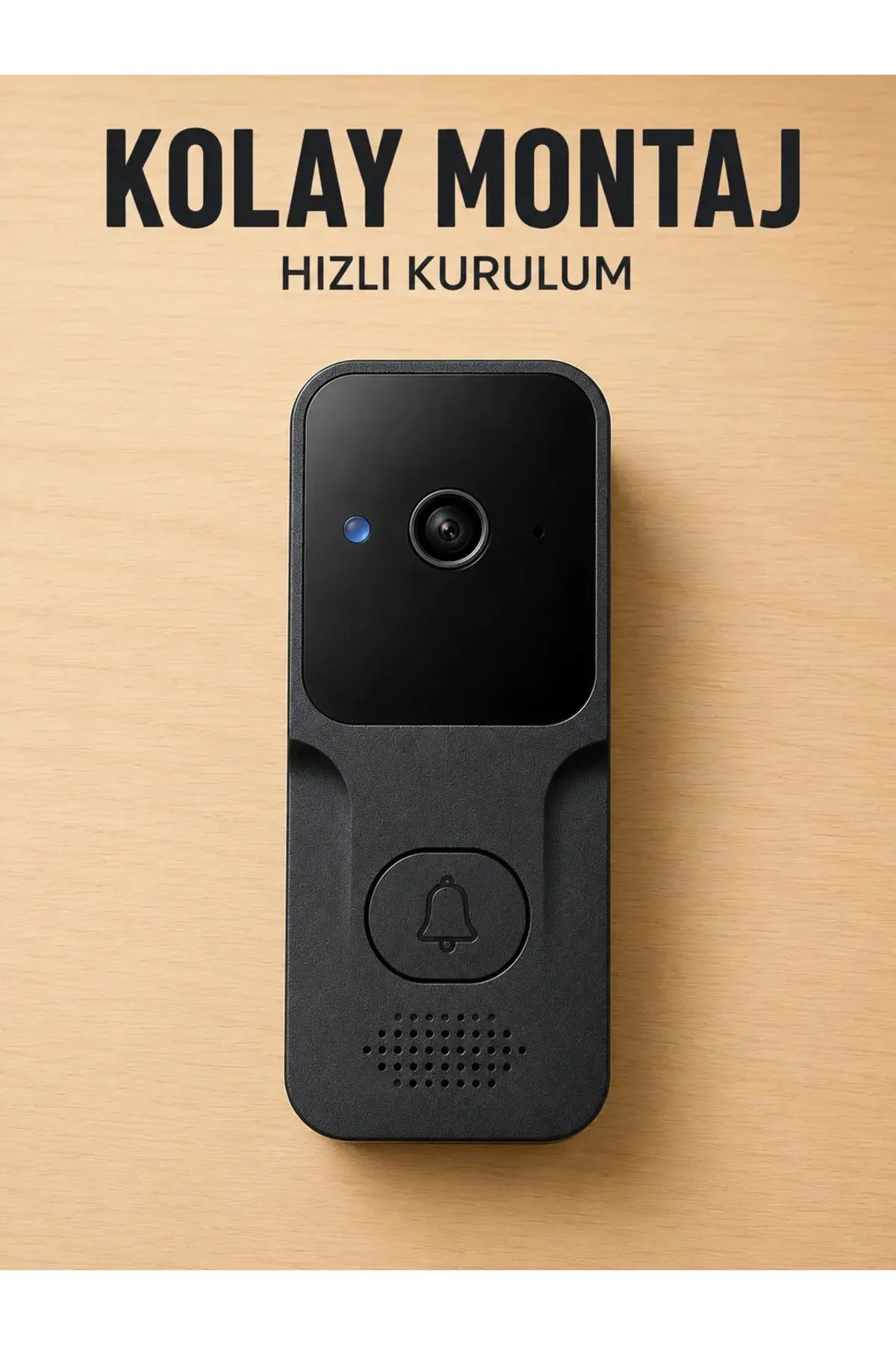 Wi-Fi Akıllı Görüntülü Kapı Zili | HD Kamera, Gece Görüşü ve Telefon Bildirimli