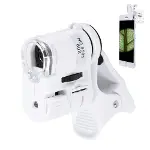 60x Mini Cep Telefonu Için Mandallı kroskop Uv Ledli Büyüteç Model Al2431-4