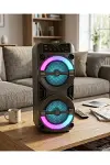Taşınabilir Bluetooth Hoparlör RGB Işık Efektli Stereo Ses-2