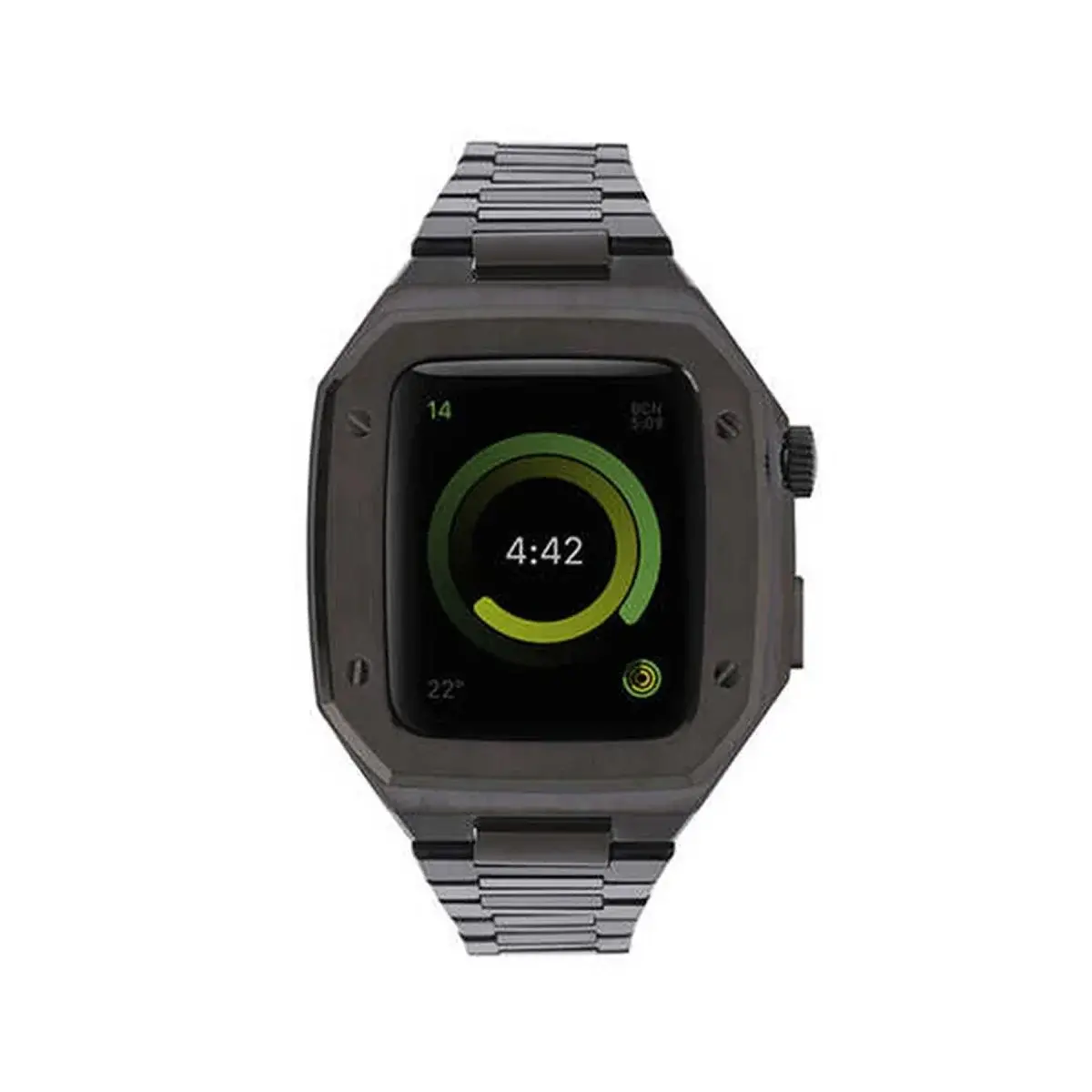 Apple Watch 44mm Metal Petek Kasalı Kordon - Siyah