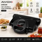 Awox Orion Siyah Toaster 8 Dilim Tost Makinesi - 180° Izgara 1800W-8