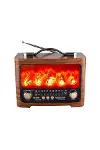 Retro Şömine Tasarımlı Bluetooth Hoparlör FM Radyo USB TF Kart Müzik Çalar-2