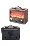 Retro Şömine Tasarımlı Bluetooth Hoparlör FM Radyo USB TF Kart Müzik Çalar-3