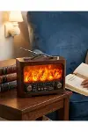 Retro Şömine Tasarımlı Bluetooth Hoparlör FM Radyo USB TF Kart Müzik Çalar-1