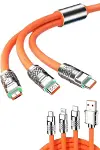 120W 3 İn 1 Uyumlu Silikon Şarj Kablosu Hızlı Şarj Kablosu-1