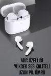 Beyaz Yeni Nesil Pro Bluetooth Kulaklık Yüksek Ses Kaliteli ANC Özelliği-1