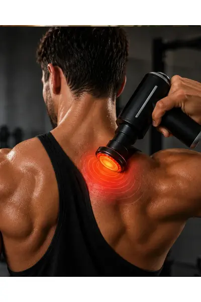 Sıcak Soğuk Terapili Masaj Tabancası 3200 RPM Şarjlı Kas Masaj Cihazı